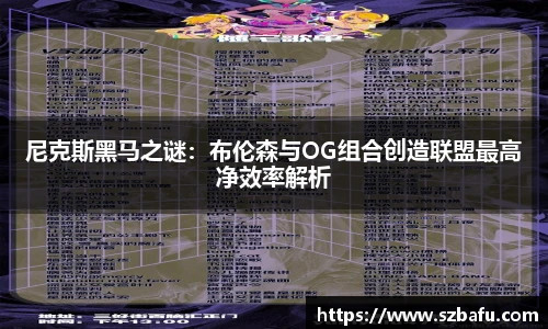 尼克斯黑马之谜：布伦森与OG组合创造联盟最高净效率解析